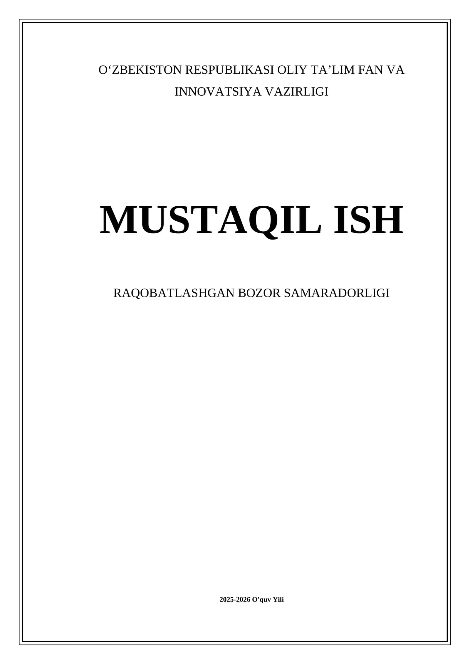 Raqobatlashgan bozor samaradorligi