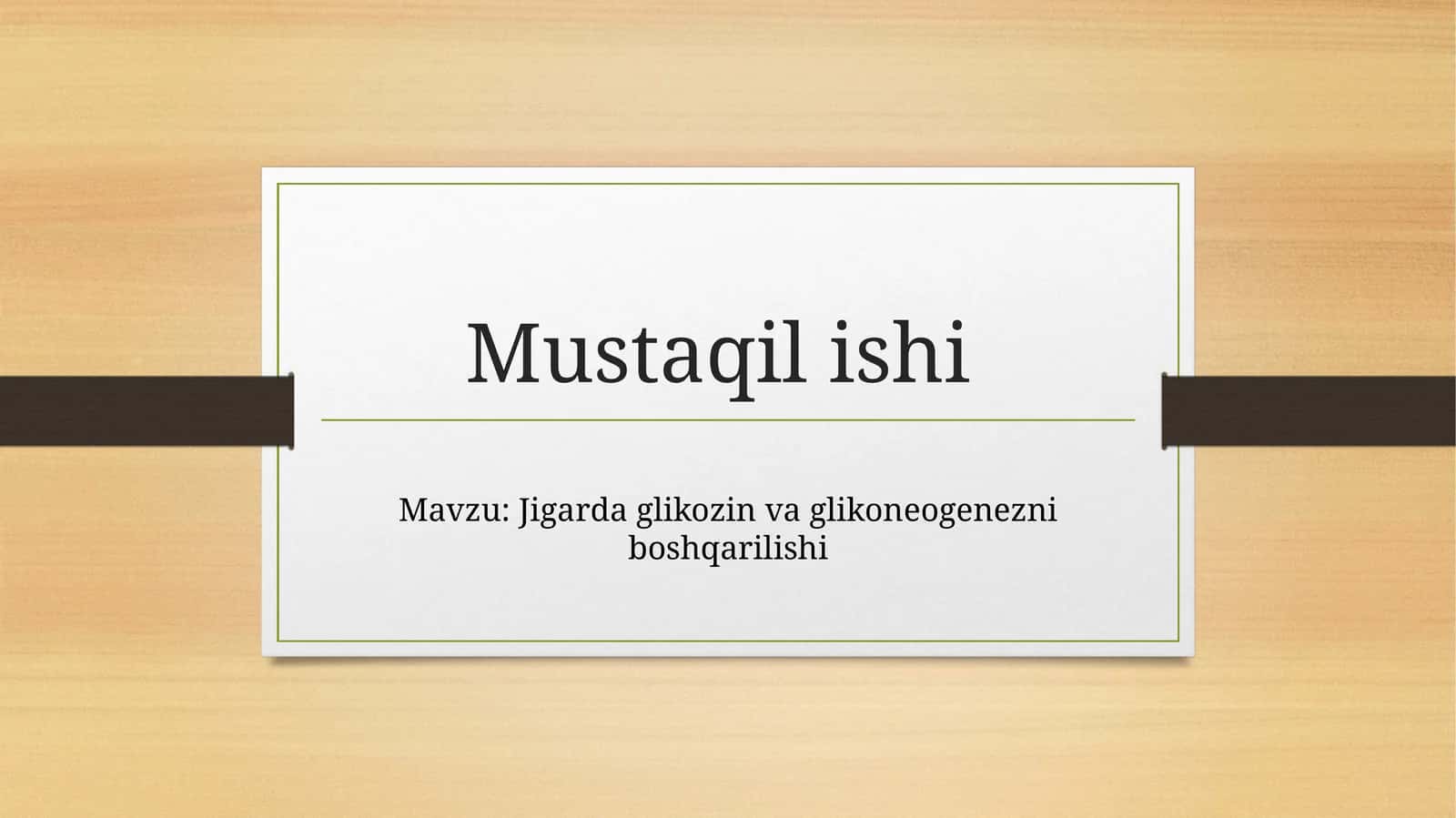 Jigarda glikozin va glikoneogenezni boshqarilishi