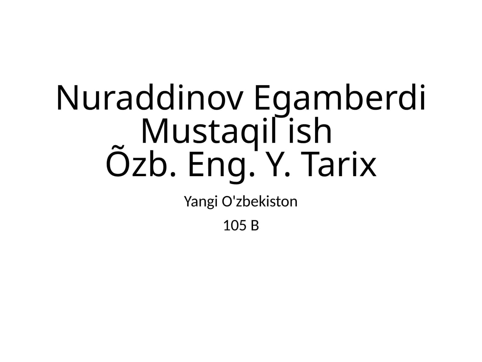 YangiO'zbekiston