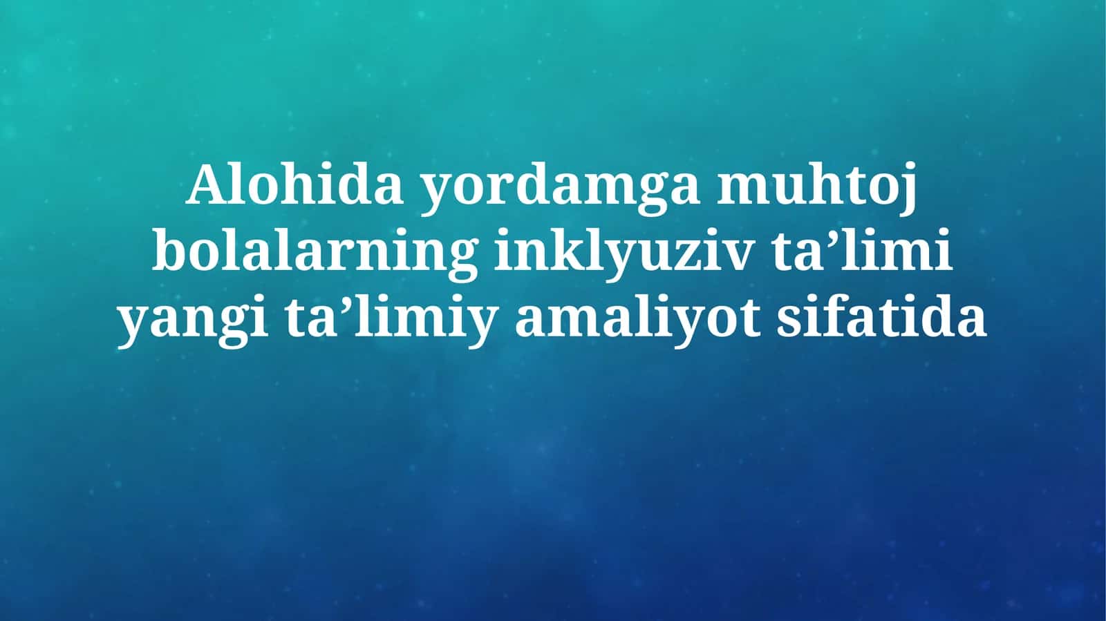 Inklyuziv ta'lim