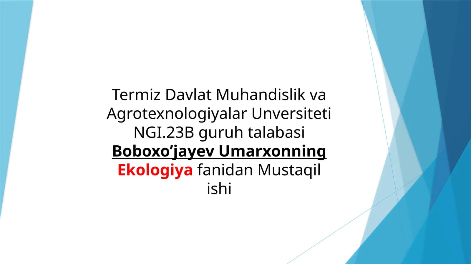 Tuproq va uning muhofazasi