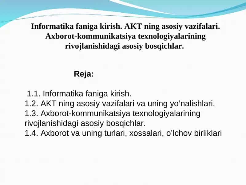 Informatikafaniga kirish