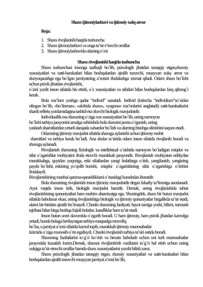 Shaxs ijtimoiylashuvi va ijtimoiy xulq-atvor