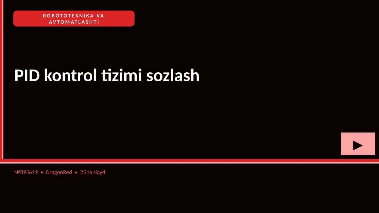 PID kontrol tizimi sozlash