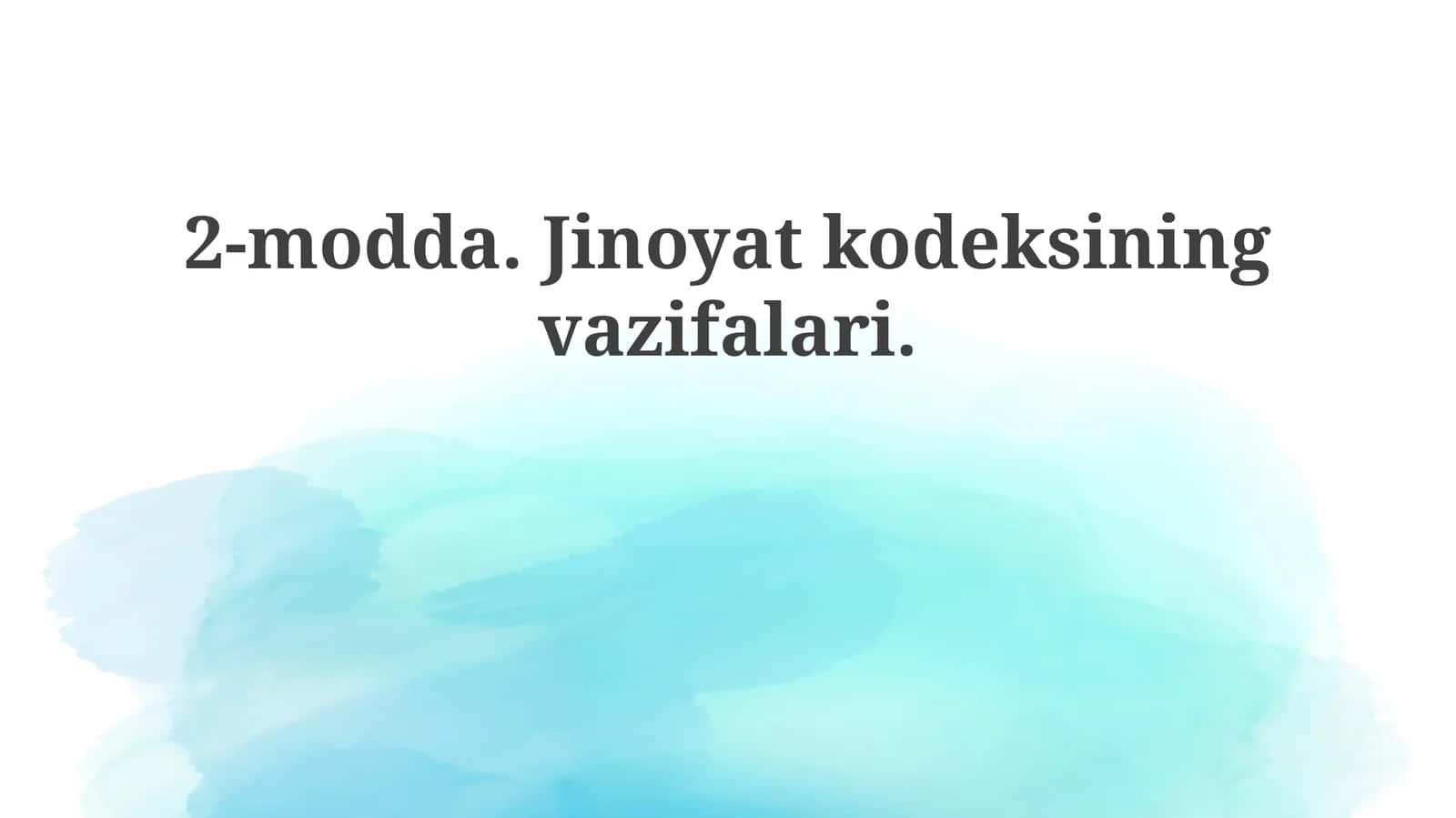 Jinoyat Kodeksining Vazifalari