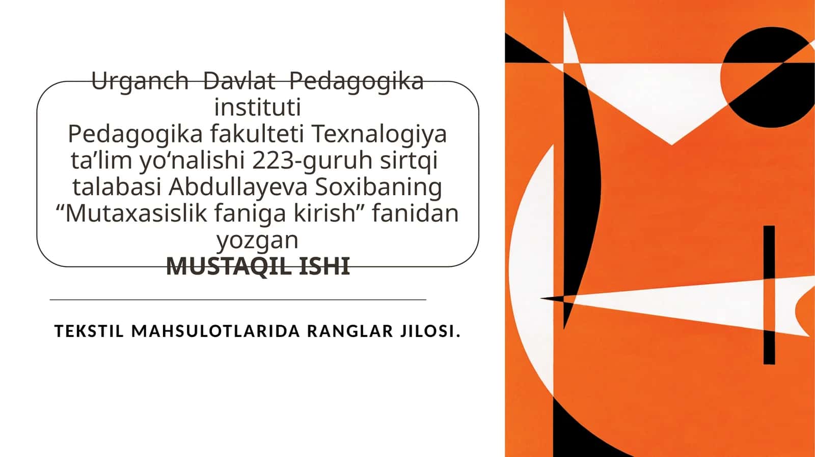Tekstil mahsulotlari ranglar jilosi