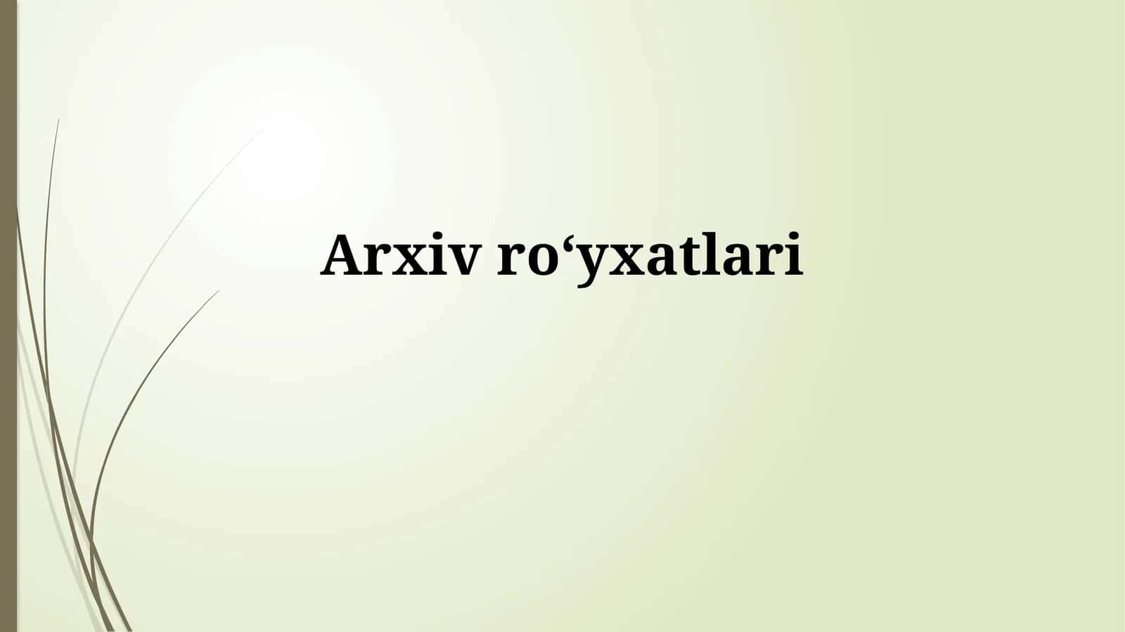 Arxiv Ro'yxatlari va ilmiy tadqiqotlar