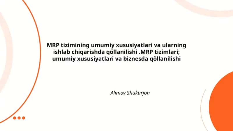 MRP tizimi
