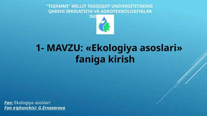 Ekologiya asoslari
