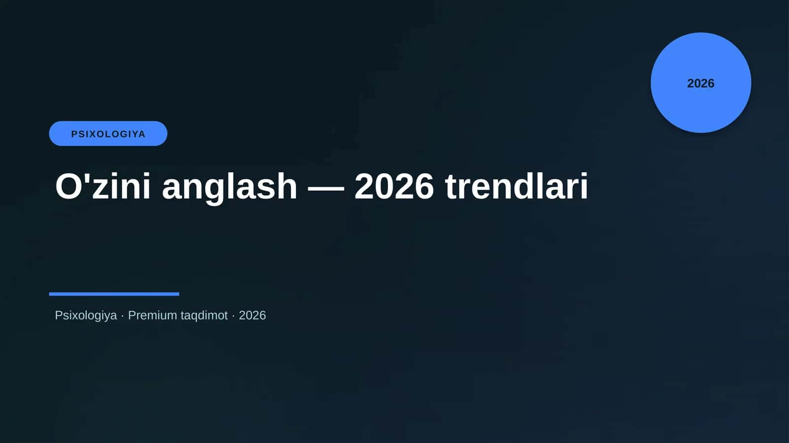 O'zini anglash — 2026 trendlari