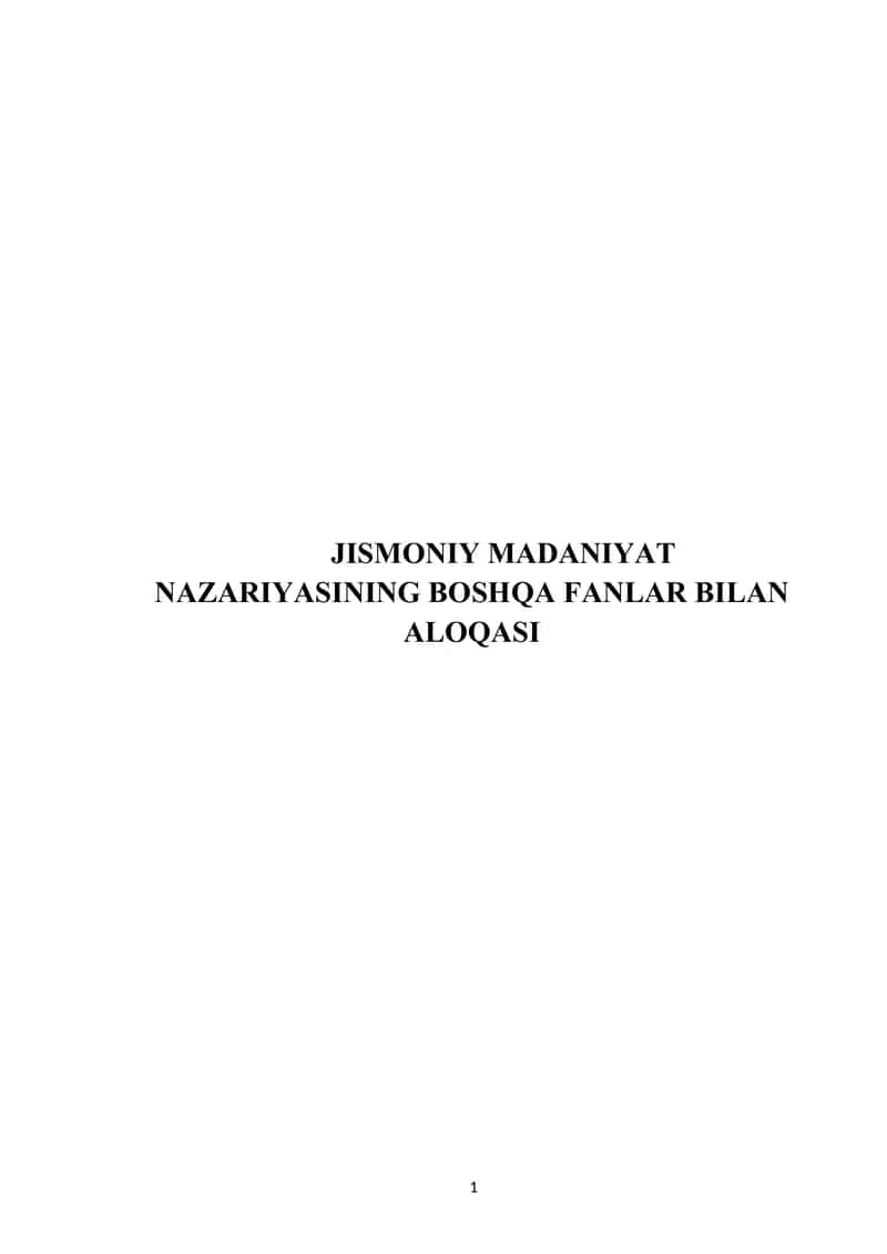 Jismoniy madaniyat nazariyasi va metodikasi