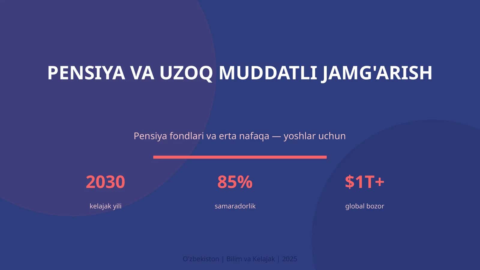Pensiya va uzoq muddatli jamg'arish