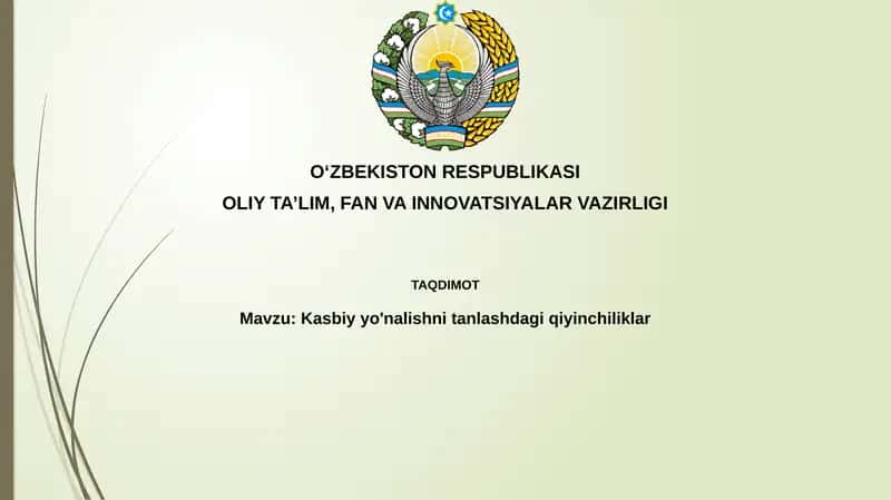 Kasbiyyo'nalishnitanlashdagiqiyinchiliklar