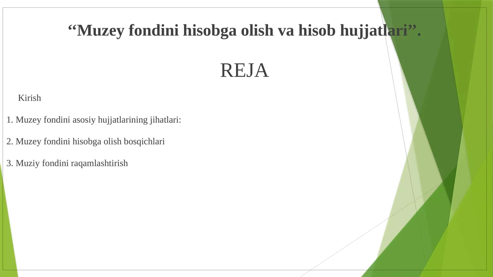 Muzey fondini hisobga olish va hisob hujjatlari