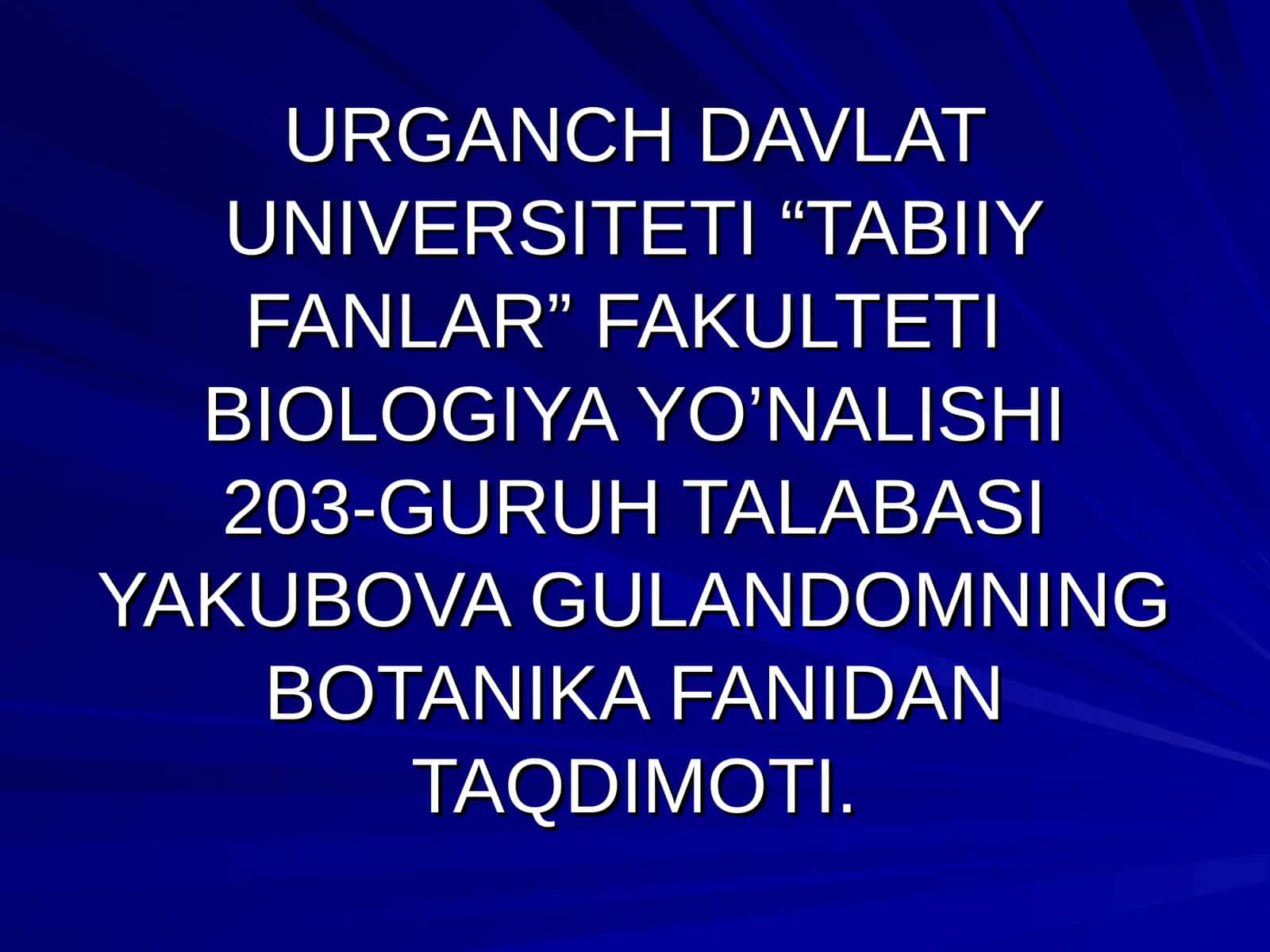 KARAMDOSHLAR OILASIGA QISQACHA TA’RIF