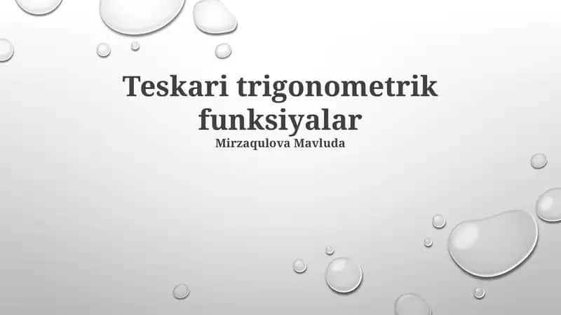 Teskari trigonometrik funksiyalar