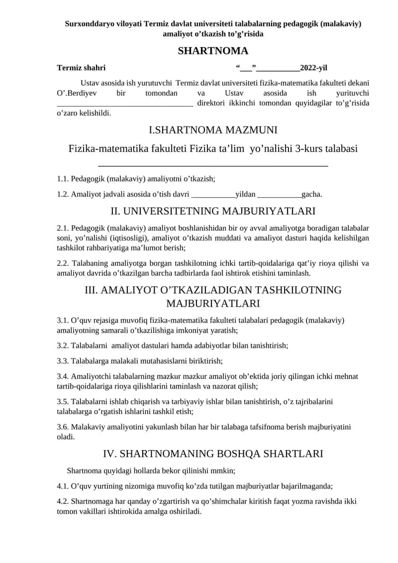 Pedagogik (Malakaviy) Amaliyot