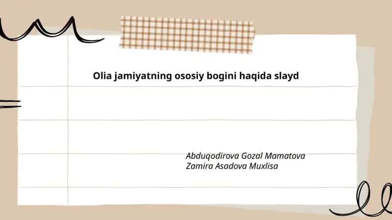 Olia jamiyatning ososiy bogini haqida slayd