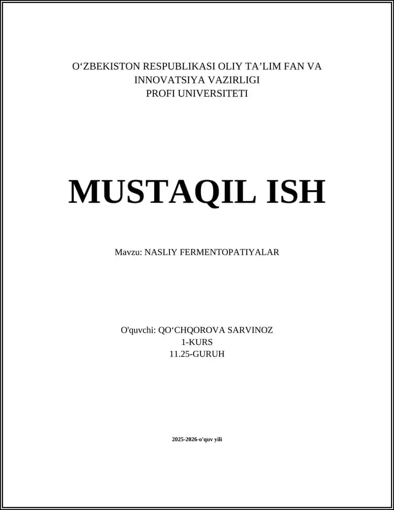 NASLIY FERMENTOPATIYALAR
