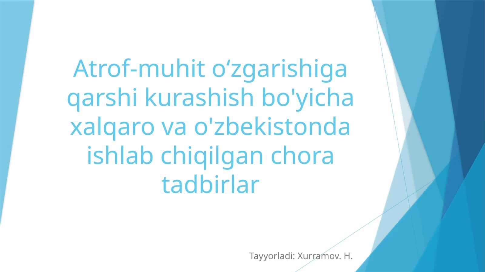 Xalqaro xaridlar va O'zbekistonda amalga oshirilayotgan ishlar
