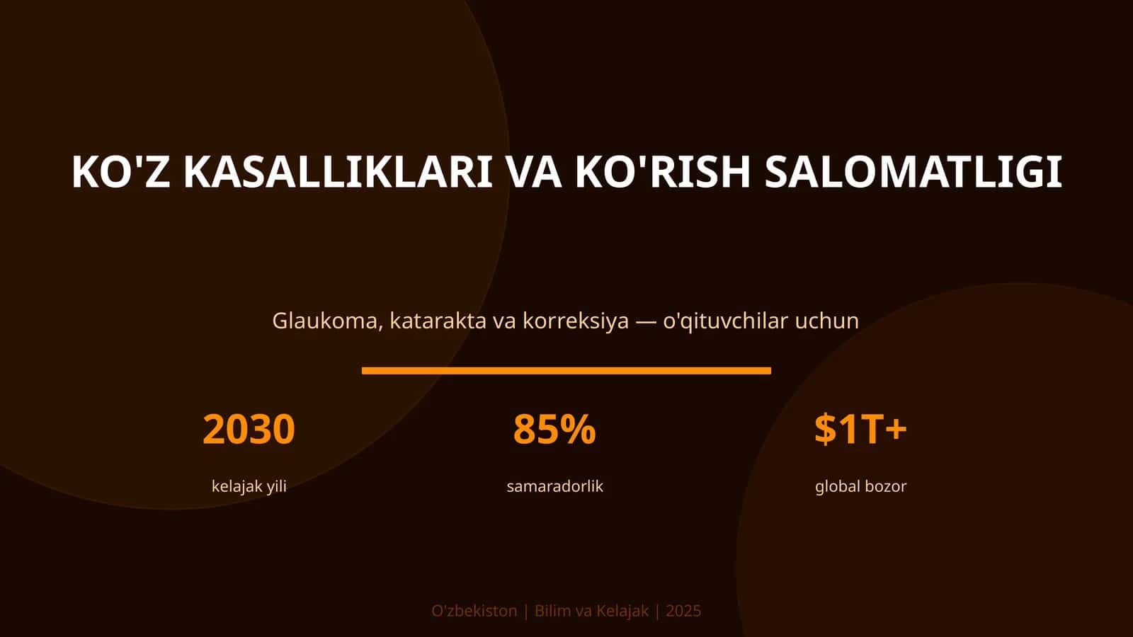KO'Z KASALLIKLARI VA KO'RISH SALOMATLIGI