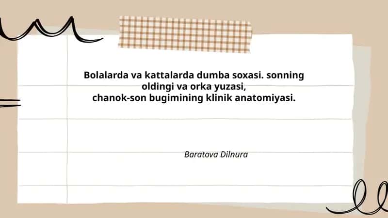 Bolalarda va kattalarda dumba soxasi