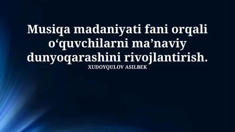 Musiqa madaniyati fani