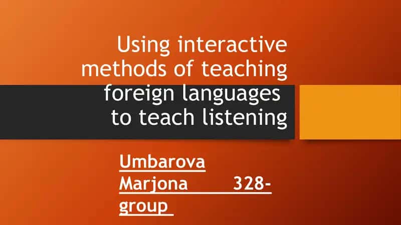 Foreign language interactive teaching methods