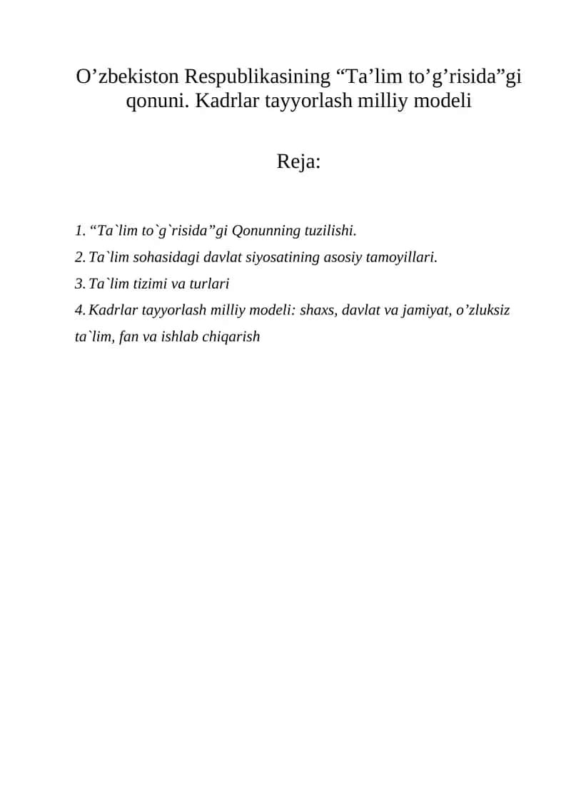 Ta'lim to'g'risida