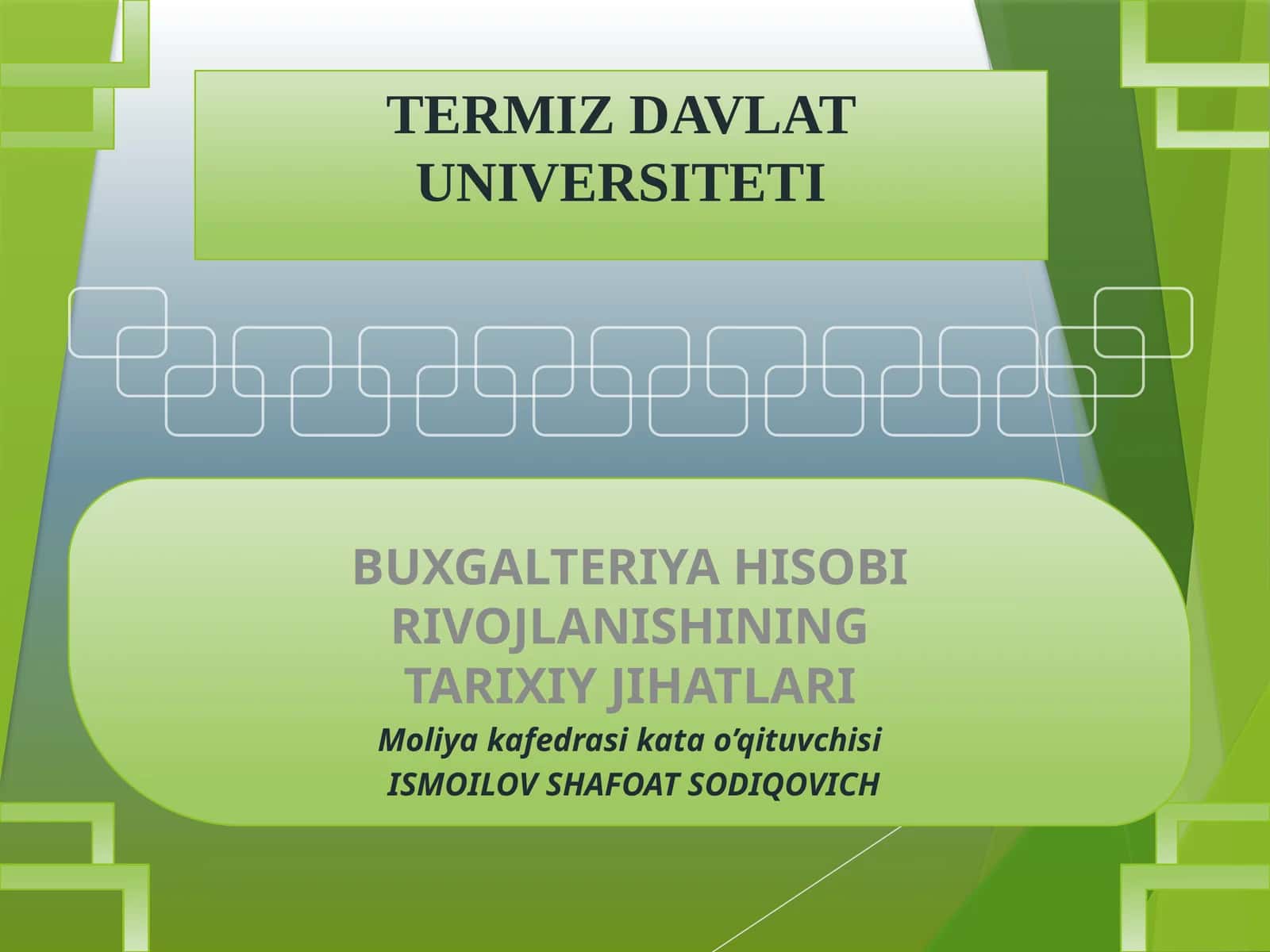 Buxgalteriya hisobining tarixiy jihatlari