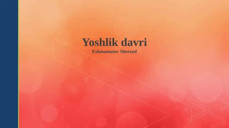 Yoshlik davri