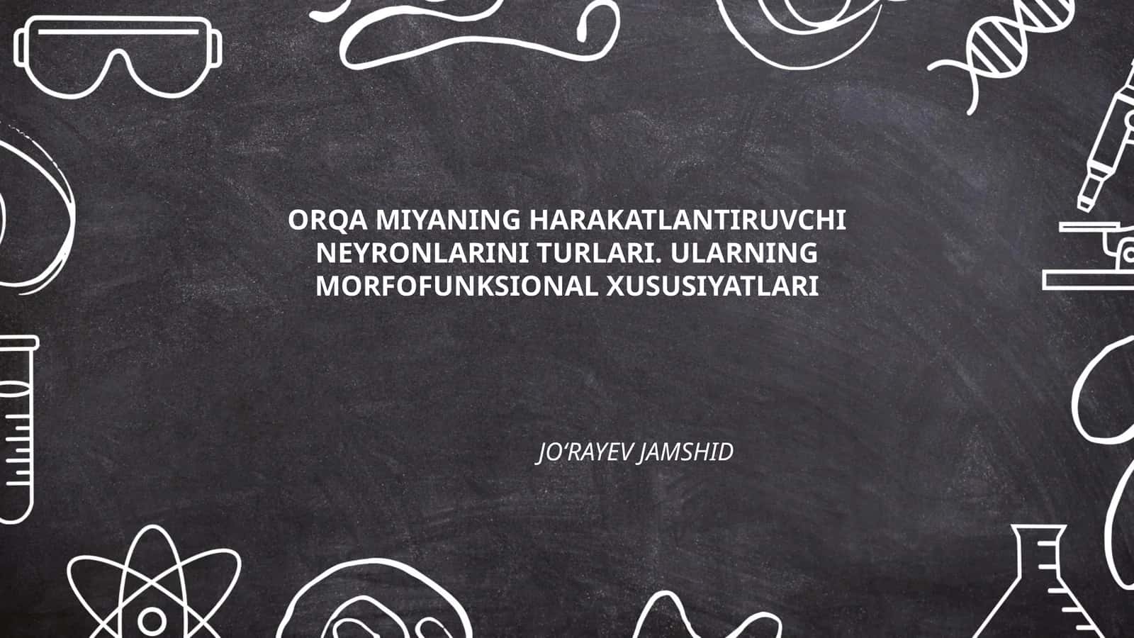 ORQA MIYANING HARAKATLANTIRUVCHI NEYRONLARINI TURLARI. ULARNING MORFOFUNKSIONAL XUSUSIYATLARI