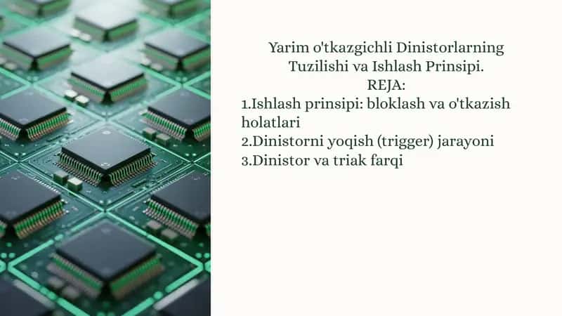 Yarim o'tkazgichli Dinistorlar