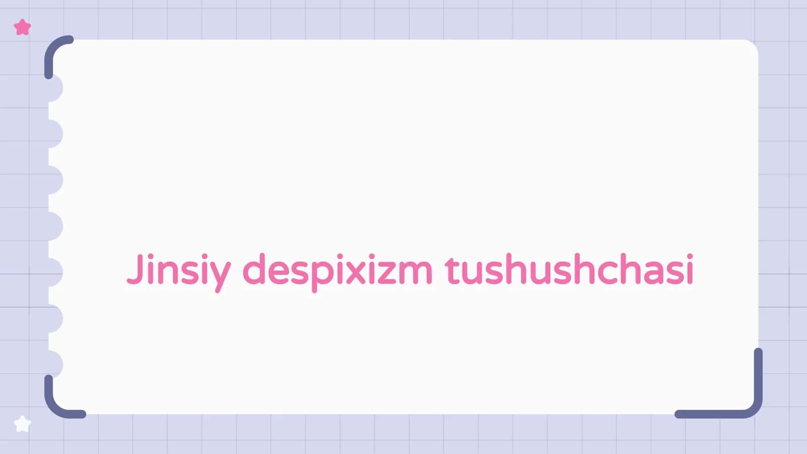 Jinsiy despixizm tushushchasi