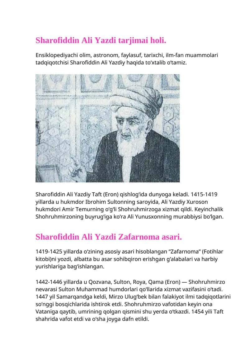 Sharofiddin Ali Yazdi