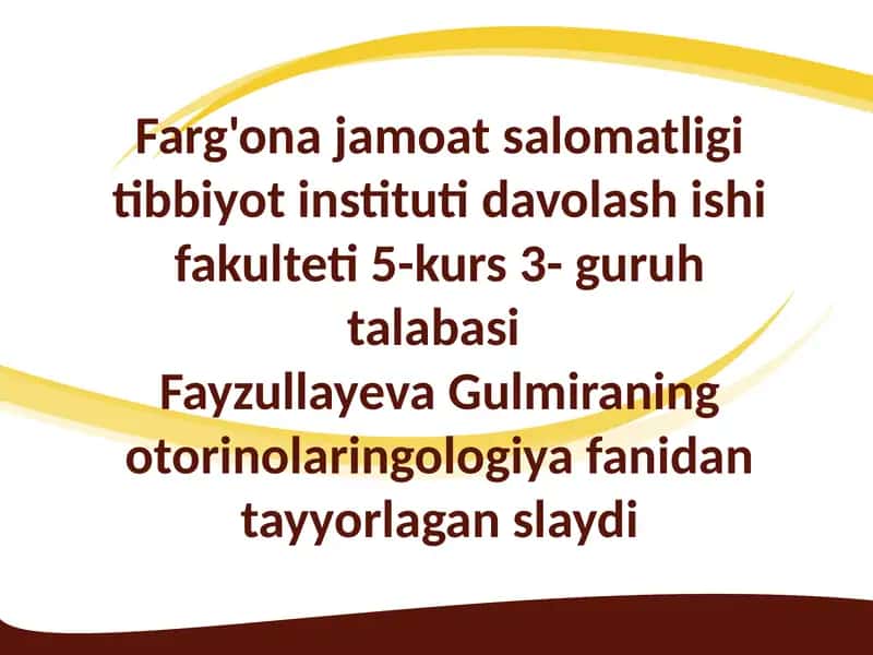 Stomatologiyada Zamonaviy Tekshirish Asoslari