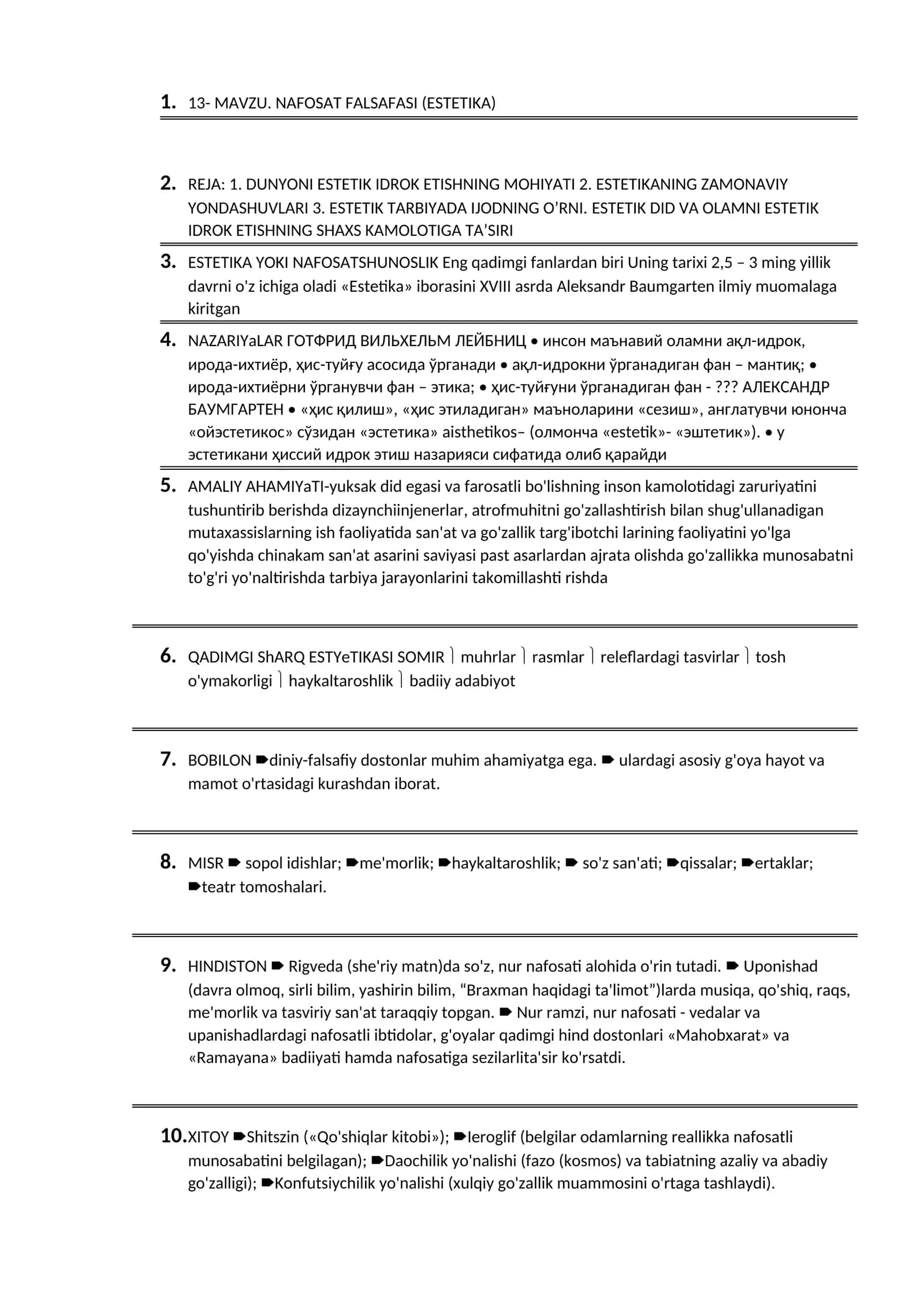 NAFOSAT FALSAFASI (ESTETIKA)