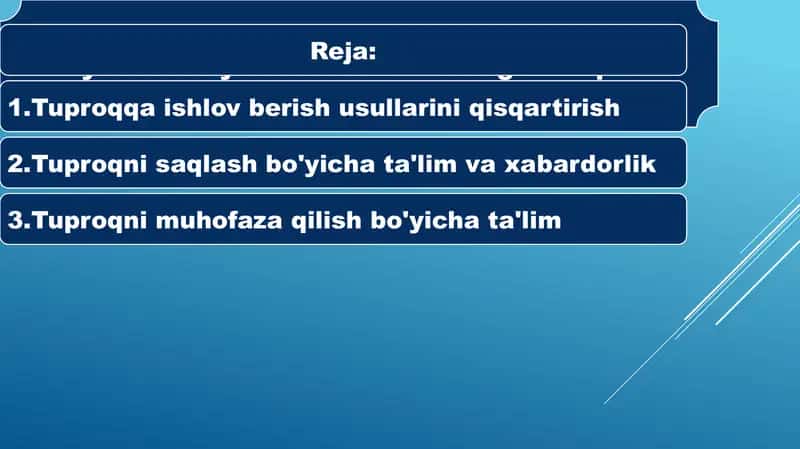 Òzbekiston tuproqlaridan samarali foydalanish yo’llari va unumdorligini saqlash