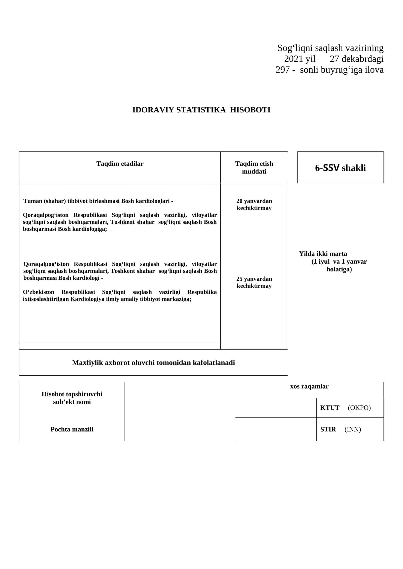 KARDIOLOGIYA HISOBOTI