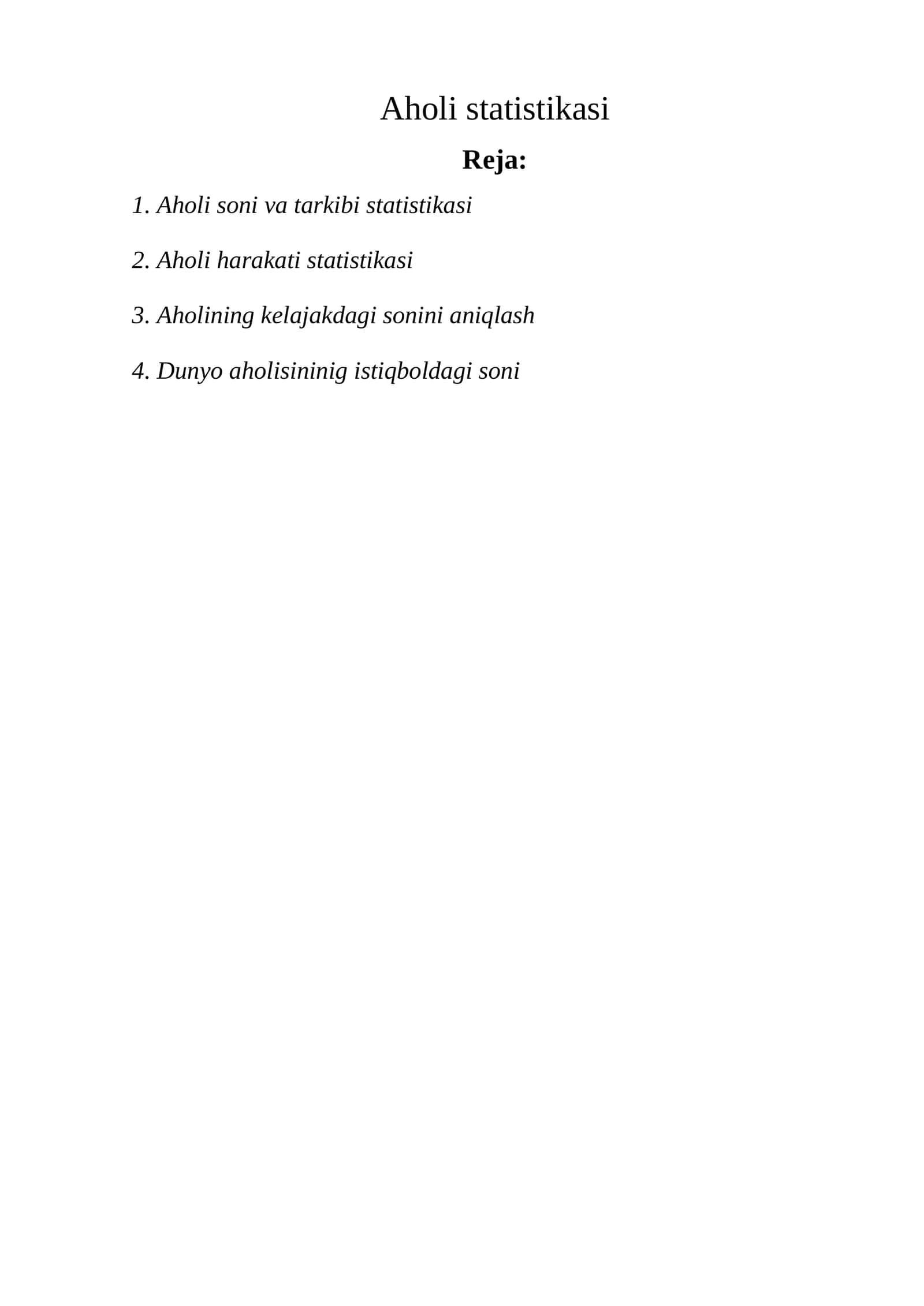 Aholi statistikasi