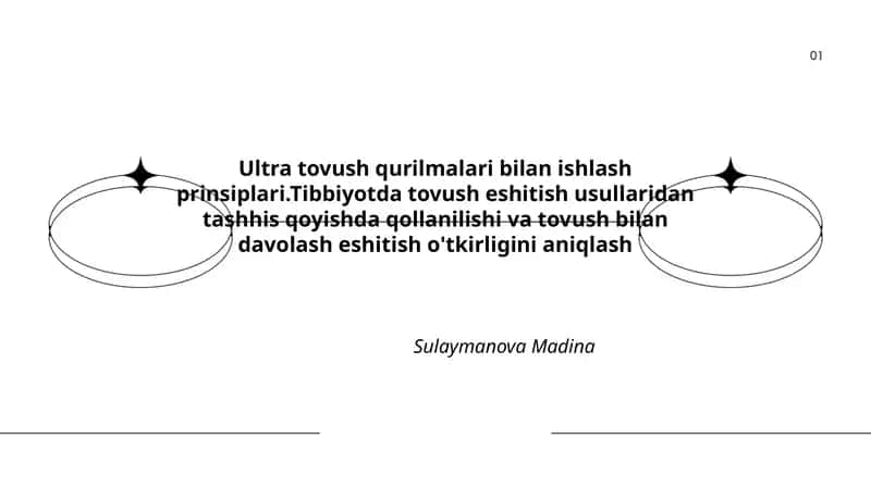 Ultra tovush qurilmalari bilan ishlash prinsiplari