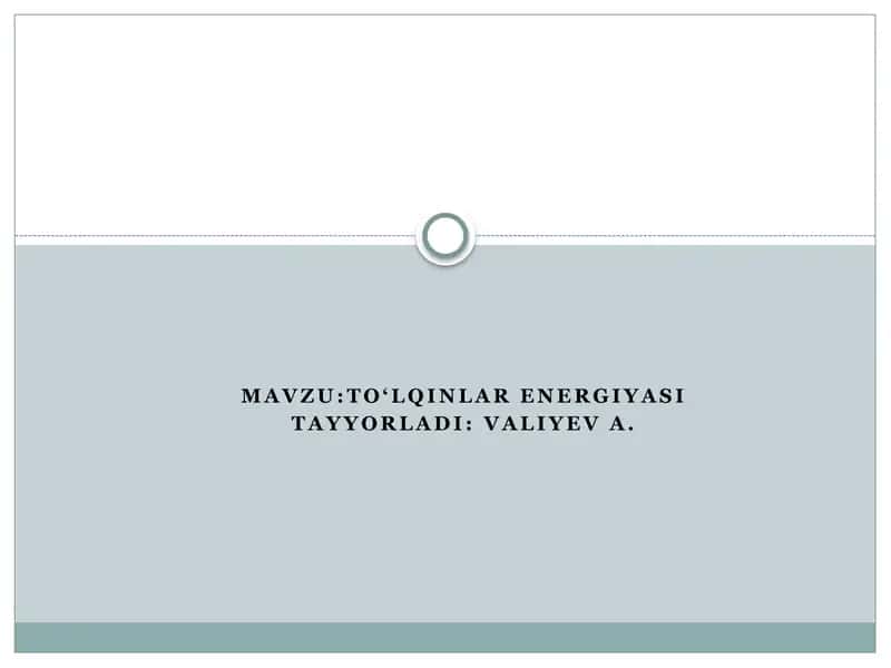 Dengiz to'lqinlarining energiyasidan foydalanish