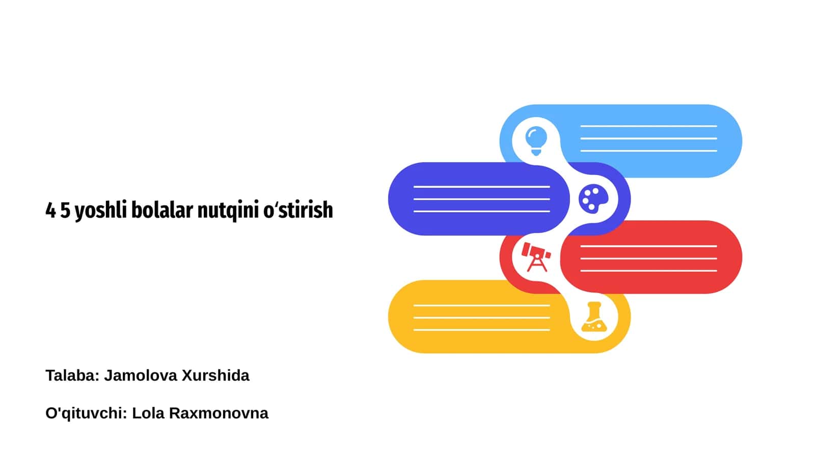 4 5 yoshli bolalar nutqini o‘stirish