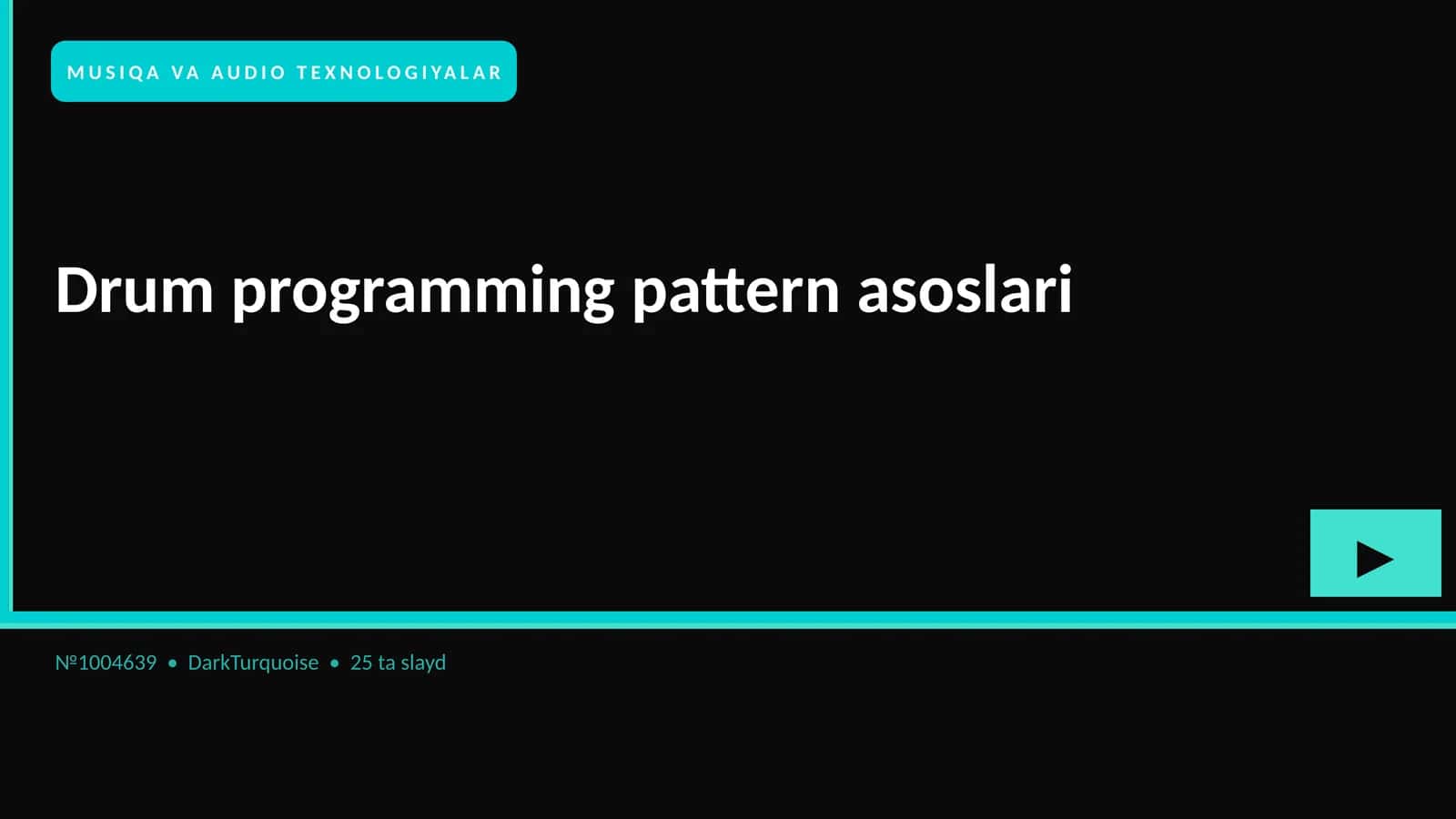 Drum programming pattern asoslari