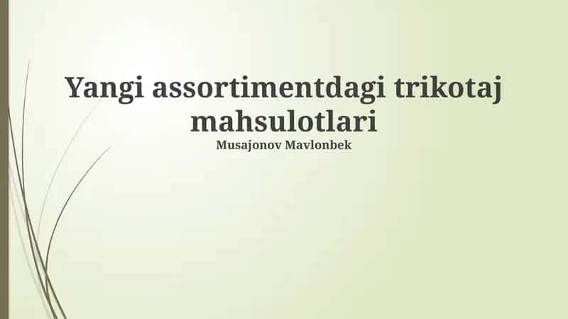 Trikotaj Mahsulotlar Assortimenti