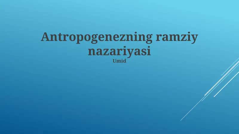 Antropogenezning ramziy nazariyasi