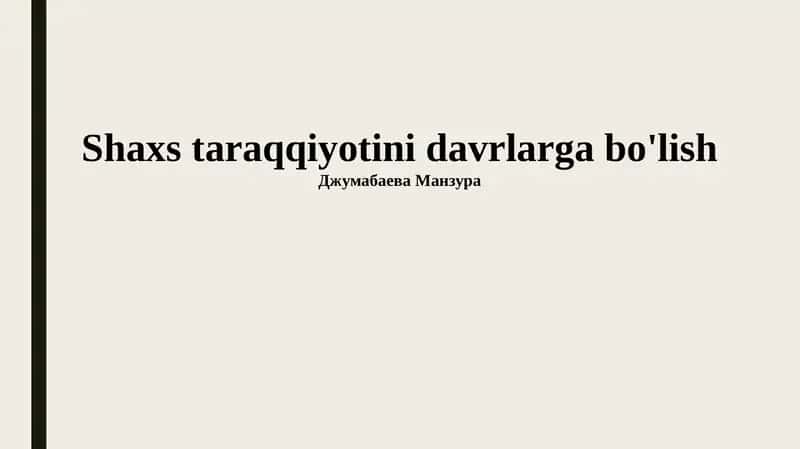 O'smirlik Davri