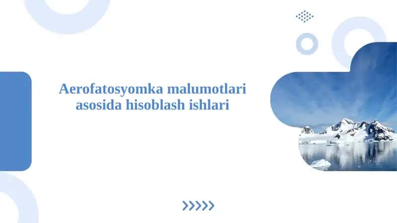 Aerofatosyomka malumotlari asosida hisoblash ishlari