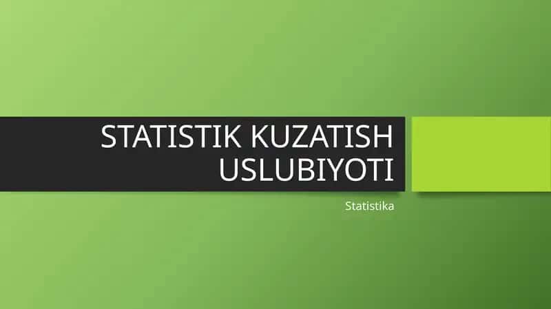STATISTIK KUZATISH