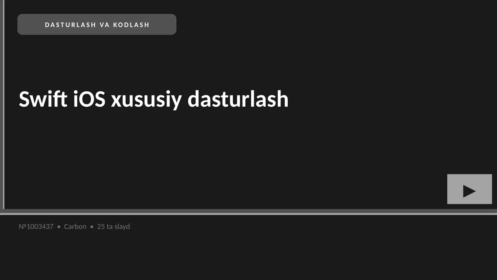Swift iOS xususiy dasturlash